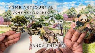 ASMR Art Journal | Panda Theme  [Long Process Vid]