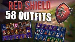 Red Shield Back Bling on 58 Outfits | Red Knight - Fortnite