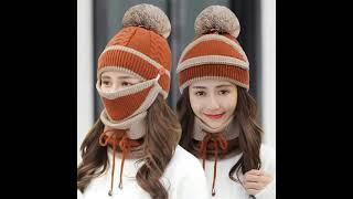 Beautiful Cap Designs forWomen CapMaterial:Wool + Cotton + AcrylicSize: Free SizeDetails: 3Pcs Sets