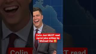 Colin Jost MUST read racist joke written by Michael Che again 