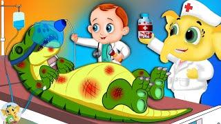 Boo Boo Song Baby Doctor | T-Rex Dinosaur Sick Song + More Nursery Rhymes & Kids Songs | Baby Toonz