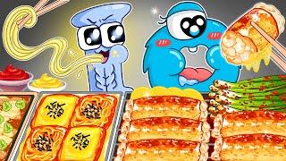 Alphabet Lore Mukbang BEEF LARGE INTESTINES | Convenience Store Food | Cartoon Animation