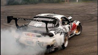 Mad Mike Mazda RX7 Drifts & Huge Burnout & Sounds