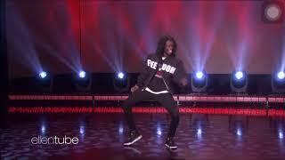 Salif Gueye from France shows of his Michael Jackson moves on The Ellen Show