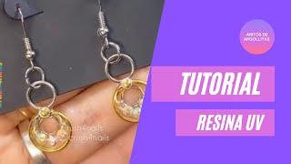 Tutorial de aretes con argollitas y resina super facil  #short