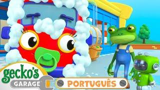 Problemas no Lava-Rápido | Garagem do Gecko em Português | Desenhos Animados