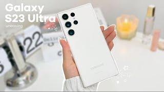Samsung Galaxy S23 Ultra unboxing aesthetic  | asmr +  free samsung accessories ️