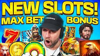 BUYING BONUSES on RANDOM NEW SLOTS & SPUN in a MAX BET $50,000 BONUS!! (Bonus Buys)