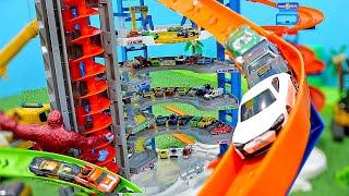 Build Hot Wheels Car Toy Garage with Truck Car Toys for Kids