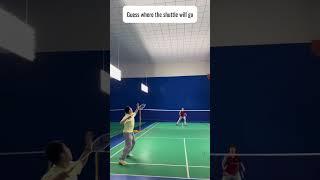 Guess where the shuttle will go #badminton #shuttlesmash