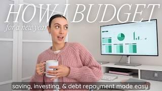 How I Budget for a New Year *in-depth*  Saving, Investing & Debt Repayment (beginner friendly!)