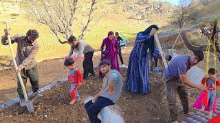 ️"Building a Cozy Camping Platform in the Farm: Amir and Family's Adventure!"