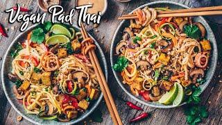 Vegan Pad Thai with Veggie Noodles, Crispy Tofu and Creamy Peanut Sauce *The BEST Recipe*