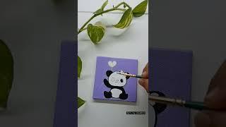 mini canvas painting for beginners️| easy mini  painting ideas  #youtubeshorts #shorts #viral