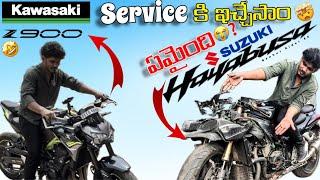 HAYABUSA KI EM AYYINDI | z900 service ki echeysam | Telugu motovlogs | @benhurrider46