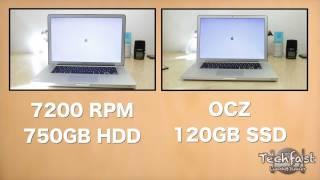 MacBook Pro: OCZ 120GB Vertex 3 SSD vs 7200 RPM HD - Speedtest & Bootup