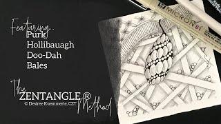 NEW SERIES! | The ZENTANGLE® Method | Square Tile with Purk | Beginners Tutorial | No Voice