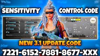 NEW UPDATE 3.1.0  BEST SENSITIVITY CODE + CONTROL SETTINGS PUBG MOBILE/BGMI | BEST 5 FINGER IPHONE