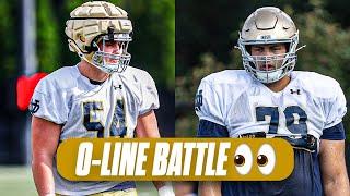 Notre Dame football offensive line battle | Anthonie Knapp, Tosh Baker, Sam Pendleton Rocco Spindler