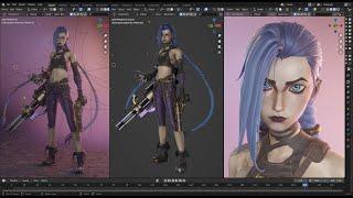 Blender 3.0 - Jinx modeling - Arcane