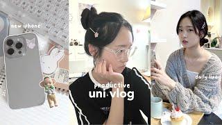 productive uni vlog: iphone 15 pro unboxing, saying goodbyes, scalp massage, uni presentations