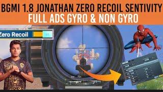 NO RECOIL SENSITIVITY LIKE JONATHAN • NO RECOIL SENSITIVITY AFTER UPDATE 1.8.0•BGMI BEST SENSITIVITY