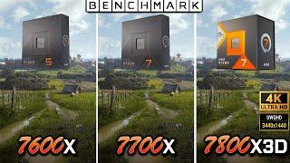 Ryzen 5 7600x vs 7 7700x vs 7 7800x3D / Test / UWQHD - 4K / 3440p - 2160p / RTX 4090 / in 8 Games