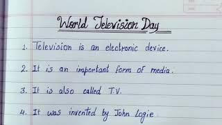 10 lines on world television day in english/essay on world television day in English