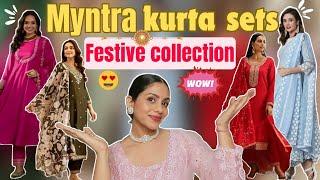 Myntra 2024 trendy collection | myntra festive wear haul  | latest kurta sets| #myntra #myntrahaul