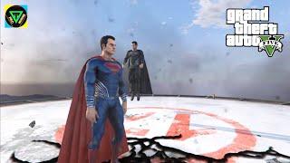 SUPERMAN BLACK(SNYDER CUT) VS SUPERMAN BVS FULL BATTLE IN GTA5#gtavmods#supermanvssuperman#evilsupes