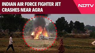 Agra Fighter Jet Crash Video | Air Force's MiG-29 Crashes Near Agra, Pilot Ejects Safely