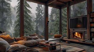 ️ Create a Tranquil Retreat in Your Bedroom with the Soothing Sound of Rain and a Crackling Fire