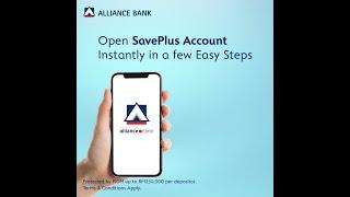 Alliance SavePlus Account Opening via allianceonline Mobile App