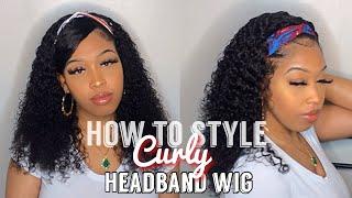 HOW TO STYLE A Afro kinky curly HEADBAND WIG | AFFORDABLE HEADBAND WIG| ft.Afsisterwig