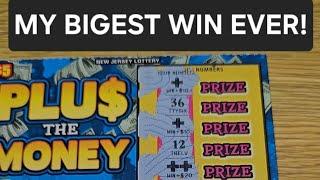 100X WINNER!  MY BIGGEST WIN EVER!  Plu$ The Money NJ Lottery Scratch Off Tickets