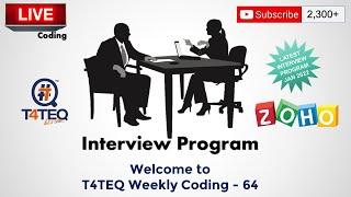 T4TEQ Weekly Coding - 64 - Zoho Interview - Sort Based on Binary-Most Updated Interview Program 2022