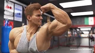 First Day At The Gym - Muscle Growth Animation
