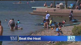 Crowds Look To Beat The Heat At Lake Natoma