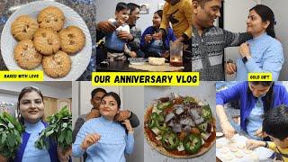 Our Wedding Anniversary Vlog~ Baking Cookies, Homemade Pizza, Gold Gift, Indian Grocery Restocking