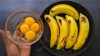 Just Add Eggs With Bananas Its So Delicious! Simple Breakfast Recipe. Healthy Cheap & Tasty Snacks.