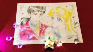 Sailor Moon Seiya and Usagi Birthday Drawing for friend by zenbkk