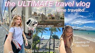 ALONE IN TOKYO & HAWAII: traveling for 30+ hours ️ japan shopping vlog, layover & i time traveled!!