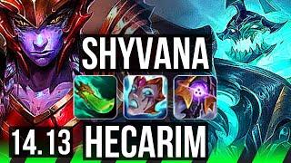 SHYVANA vs HECARIM (JGL) | 8/0/5, 900+ games, Legendary | NA Master | 14.13