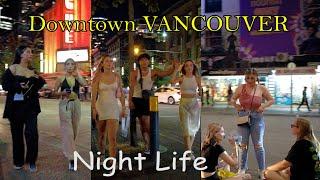 Saturday Night Walking on Granville Street  Vancouver BC Canada - Life in the city