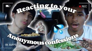 REACTING TO ANONYMOUS CONFESSIONS! (YALL ARE NASTY) MUKBANG