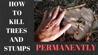 How to Kill trees, stumps, shrubs the easy way, and stop regrowth / sprouting permanently.