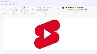 How to draw the YouTube Shorts logo using MS Paint | How to draw on your computer