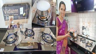 Vidiem stainless steel 3burner gas stove  stainless Steel gas stove unboxing