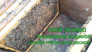 УЛЕЙ ЛЕЖАК подробно о расширении лежака вощиной