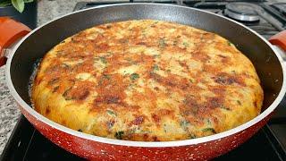 breakfast potato pastry in a pan, the taste is insatiable